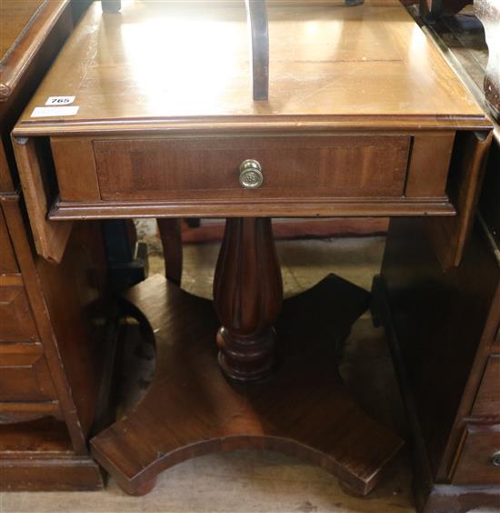 Inlaid drop flap table with a drawer
